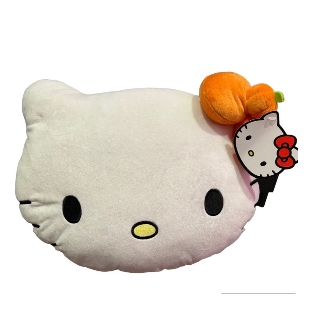 Sanrio Hello Kitty Halloween Pumpkin Plush Throw Pillow –‎ 2024 Fall Decor New